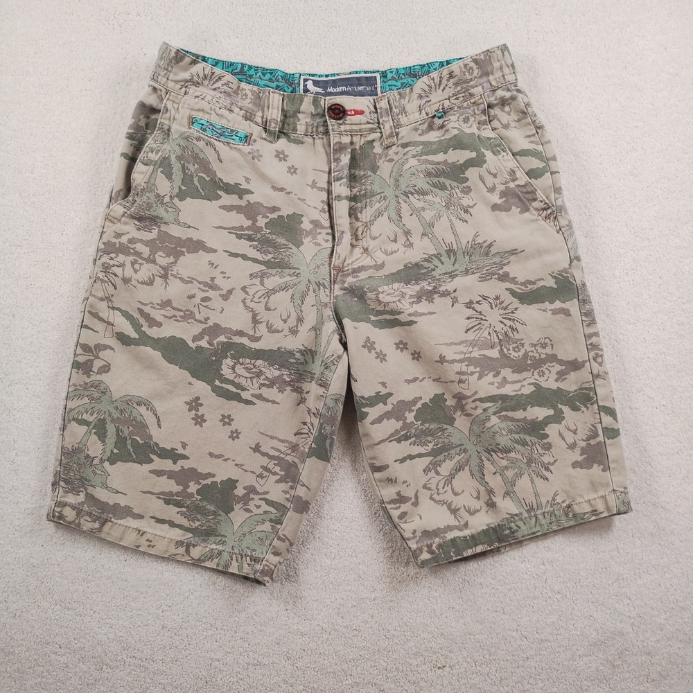 Modern Amusement Walk Shorts Mens 30 Parker Island Camo Chino Crow 29"x 10" EUC